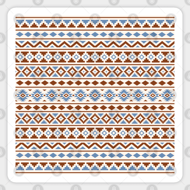 Aztec Essence Pattern II Blue Rust Cream Sticker by NataliePaskell